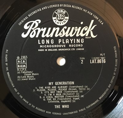 Lot 721 - THE WHO - MY GENERATION LP (ORIGINAL UK PRESSING - BRUNSWICK LAT 8616)