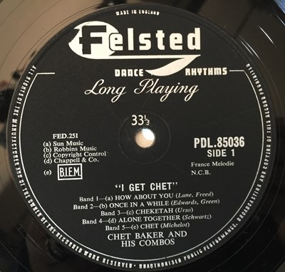 Lot 851 - CHET BAKER - I GET CHET LP (ORIGINAL UK PRESSING - FELSTED FDL 85036)