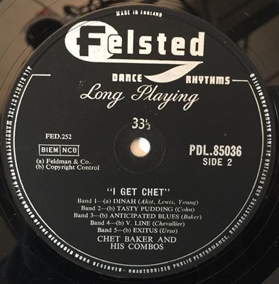 Lot 851 - CHET BAKER - I GET CHET LP (ORIGINAL UK PRESSING - FELSTED FDL 85036)