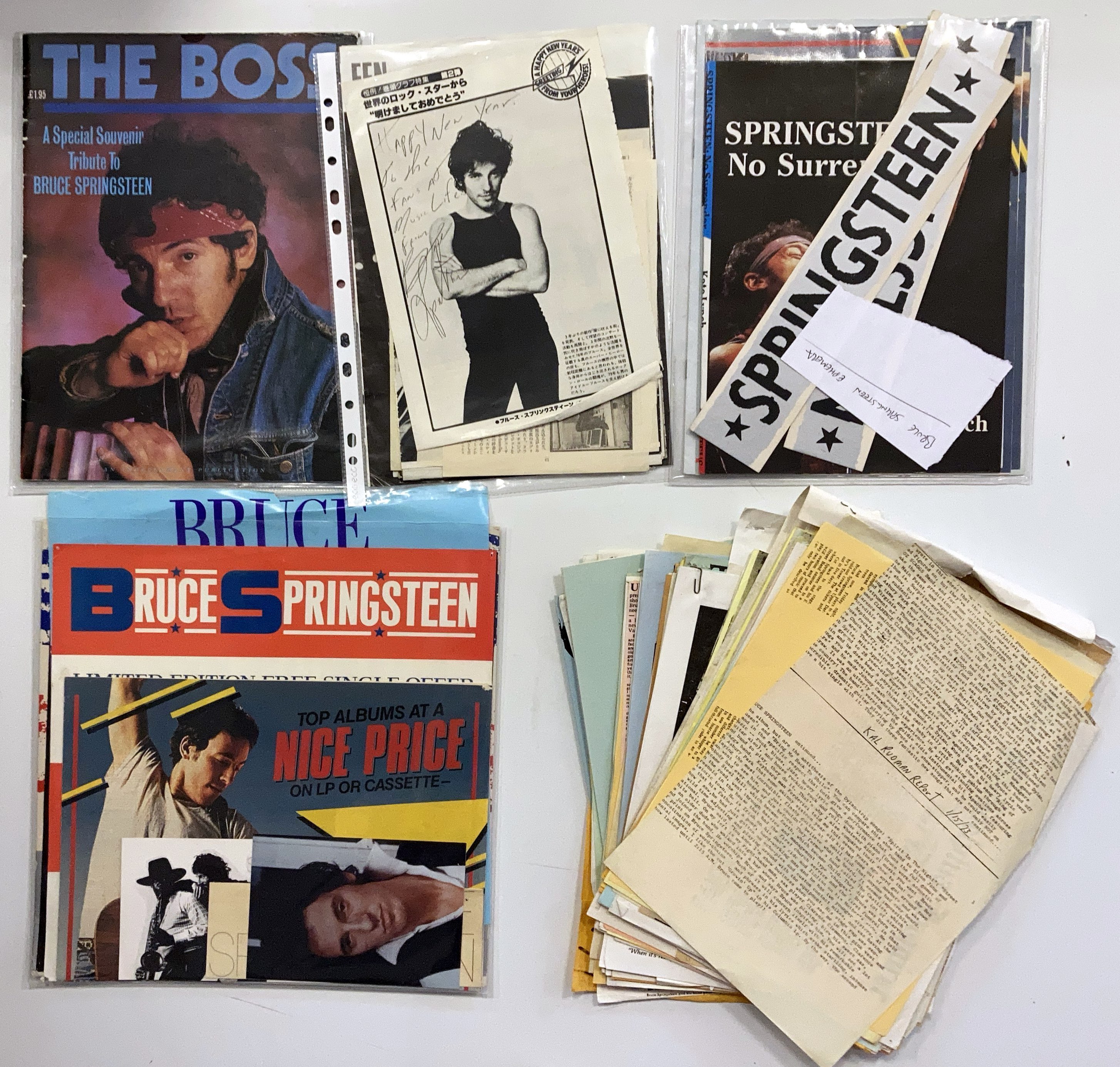 Lot 88 - BRUCE SPRINGSTEEN MEMORABILIA.