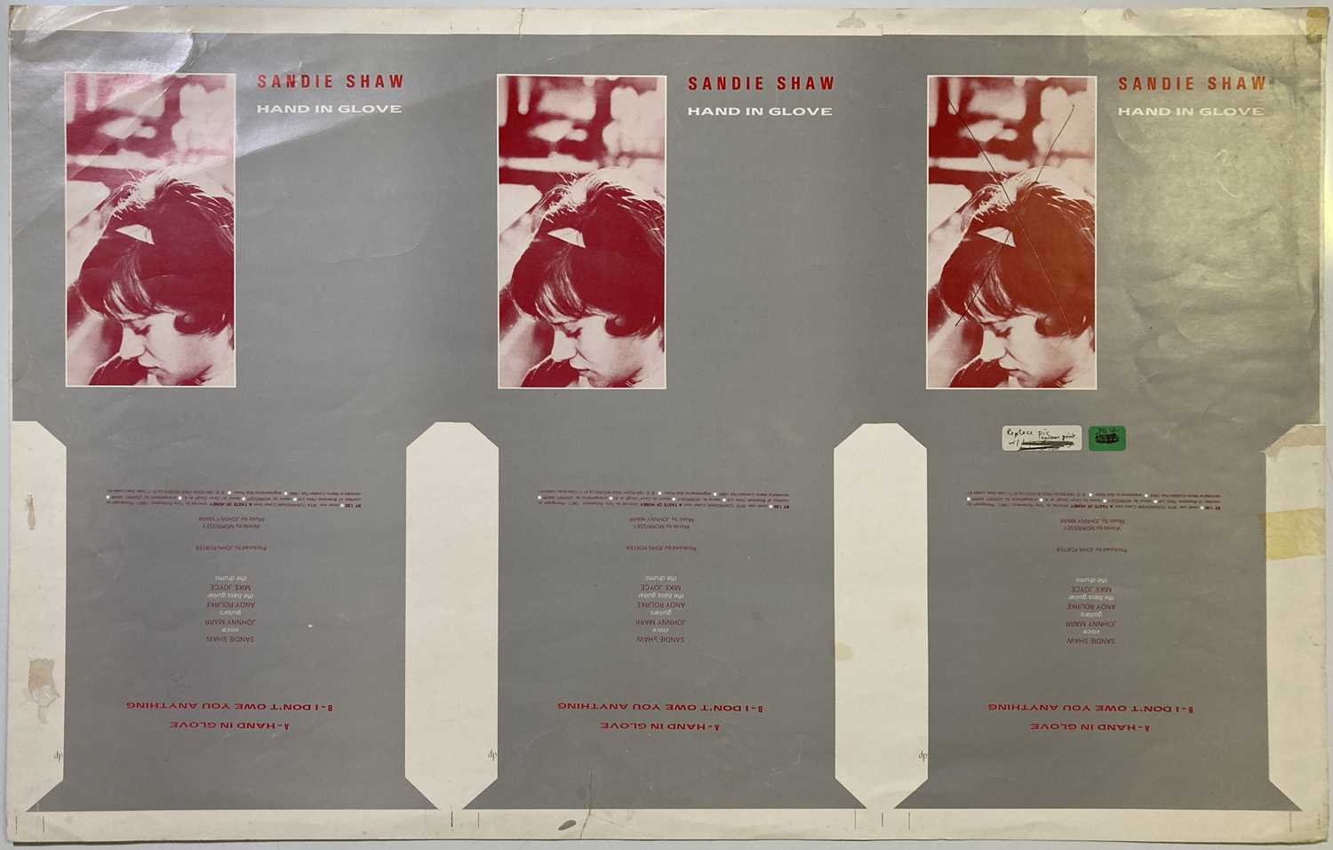 Lot 167 - THE SMITHS - HAND IN GLOVE PROOF SLEEVE ART.