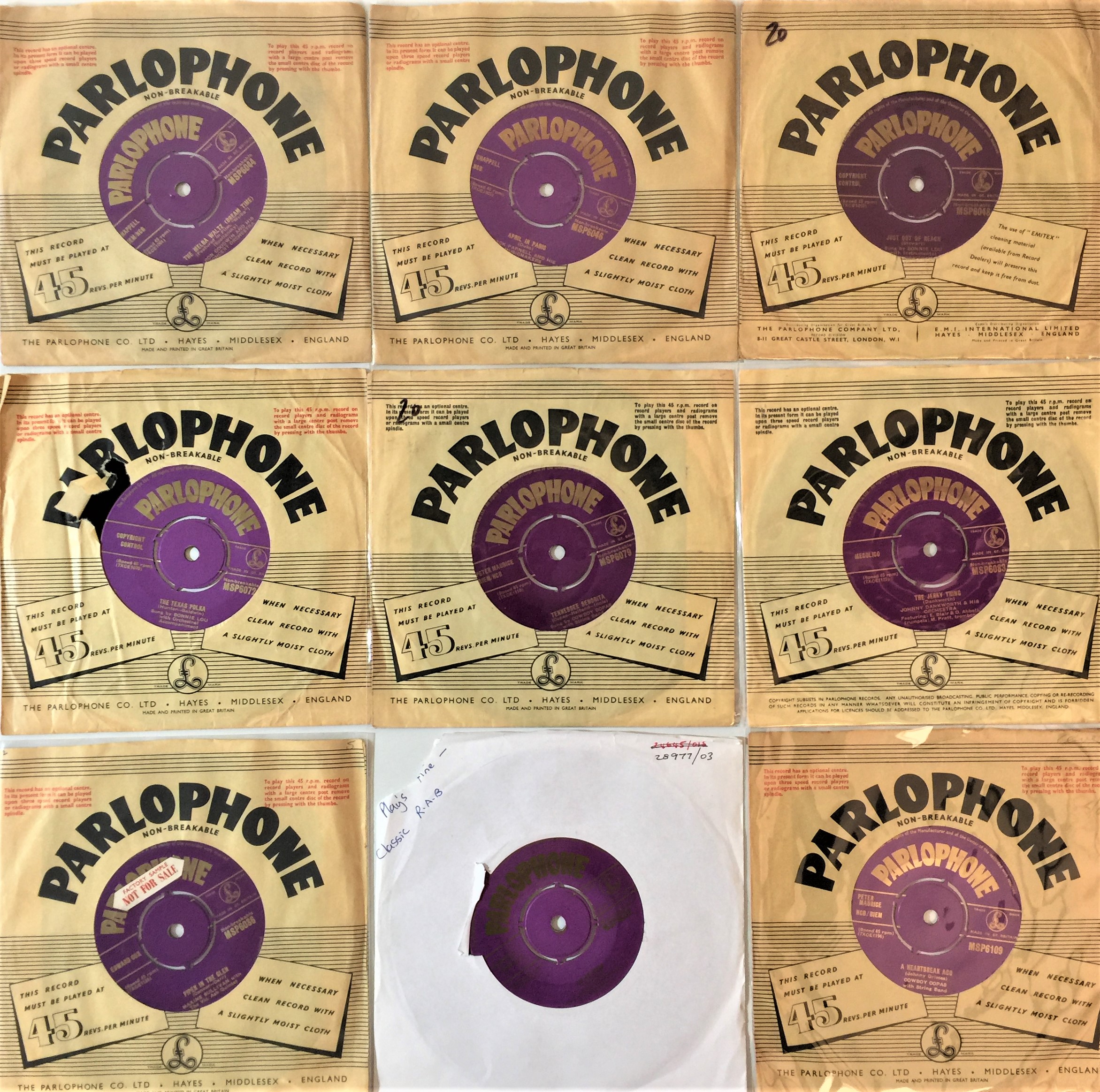 Lot 819 - CMSP/ MSP SERIES PARLOPHONE 7