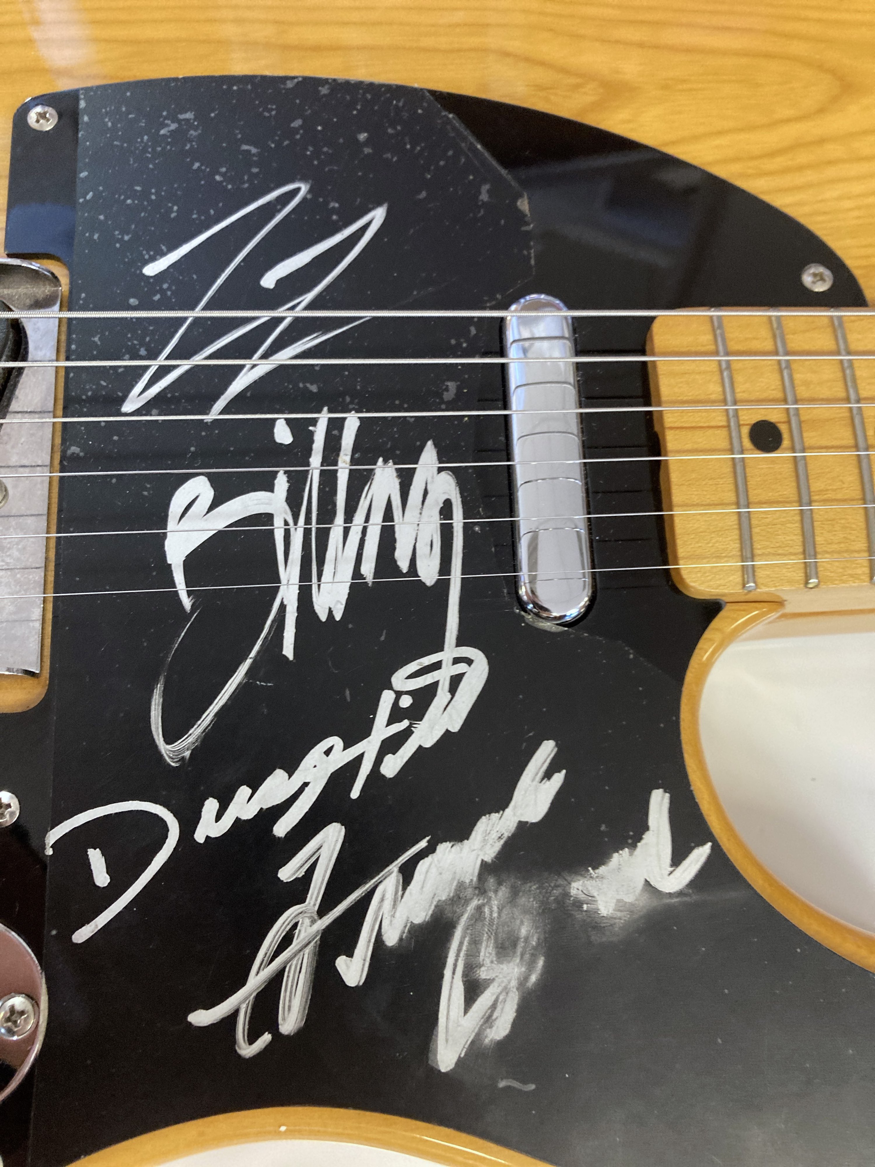 Lot 142 ZZ TOP SIGNED PROMOTIONAL ANTENNA GUITAR.
