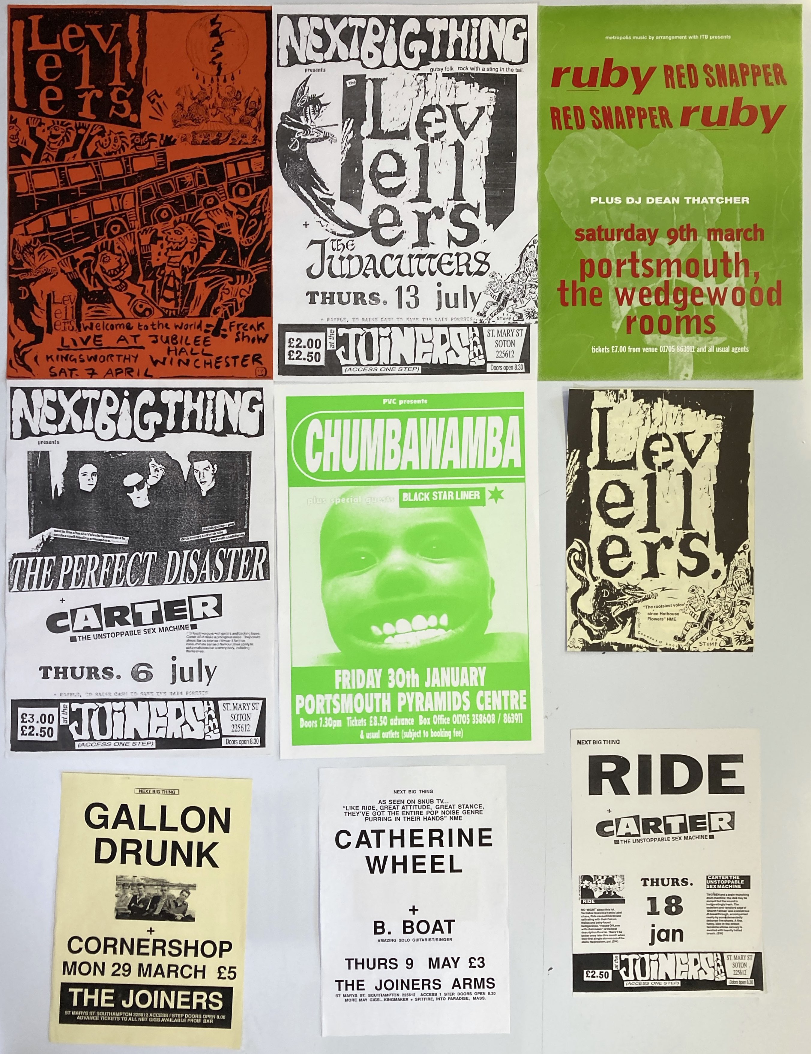 Lot 267 - 1990S CONCERT POSTERS - RIDE / CARTER THE /