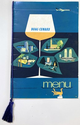Lot 242 - 1965 B.O.A.C. MENU SIGNED BY THE BEATLES.