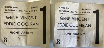 Lot 81 - EDDIE COCHRAN AND GENE VINCENT 1960 TICKET STUBS
