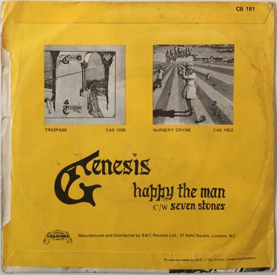 Lot 99 - GENESIS - HAPPY THE MAN 7" (ORIGINAL UK PICTURE SLEEVE COPY - CHARISMA CB 181)