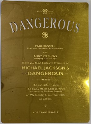 Lot 414 - MICHAEL JACKSON DANGEROUS INVITE.