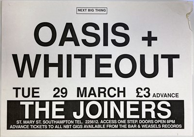 Lot 193 - OASIS - EARLY AND RARE 1994 CONCERT MINI POSTER.