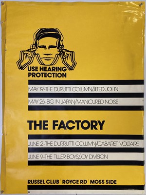 Lot 283 - FAC1 - USE HEARING PROTECTION POSTER - JOY DIVISION ET AL - REPRODUCTION.