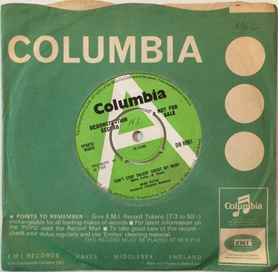 Lot 25 - MIKE PATTO - CAN'T STOP TALKIN' ABOUT MY BABY 7" (ORIGINAL UK DEMO RELEASE - COLUMBIA DB 8091)