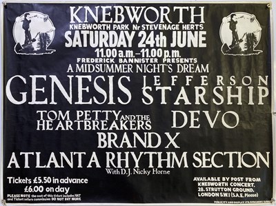 Lot 293 - GENESIS / TOM PETTY AND MORE AT KNEBWORTH 1978 CONCERT POSTER.