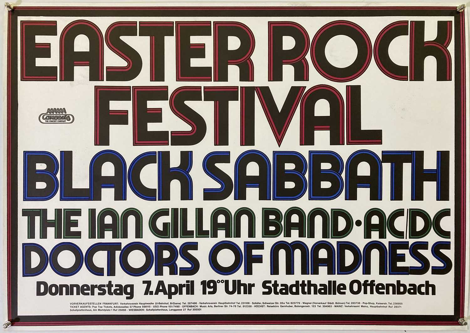 German Rocks Poster Lot 177 - 1977 EASTER ROCK FESTIVAL GERMAN POSTER