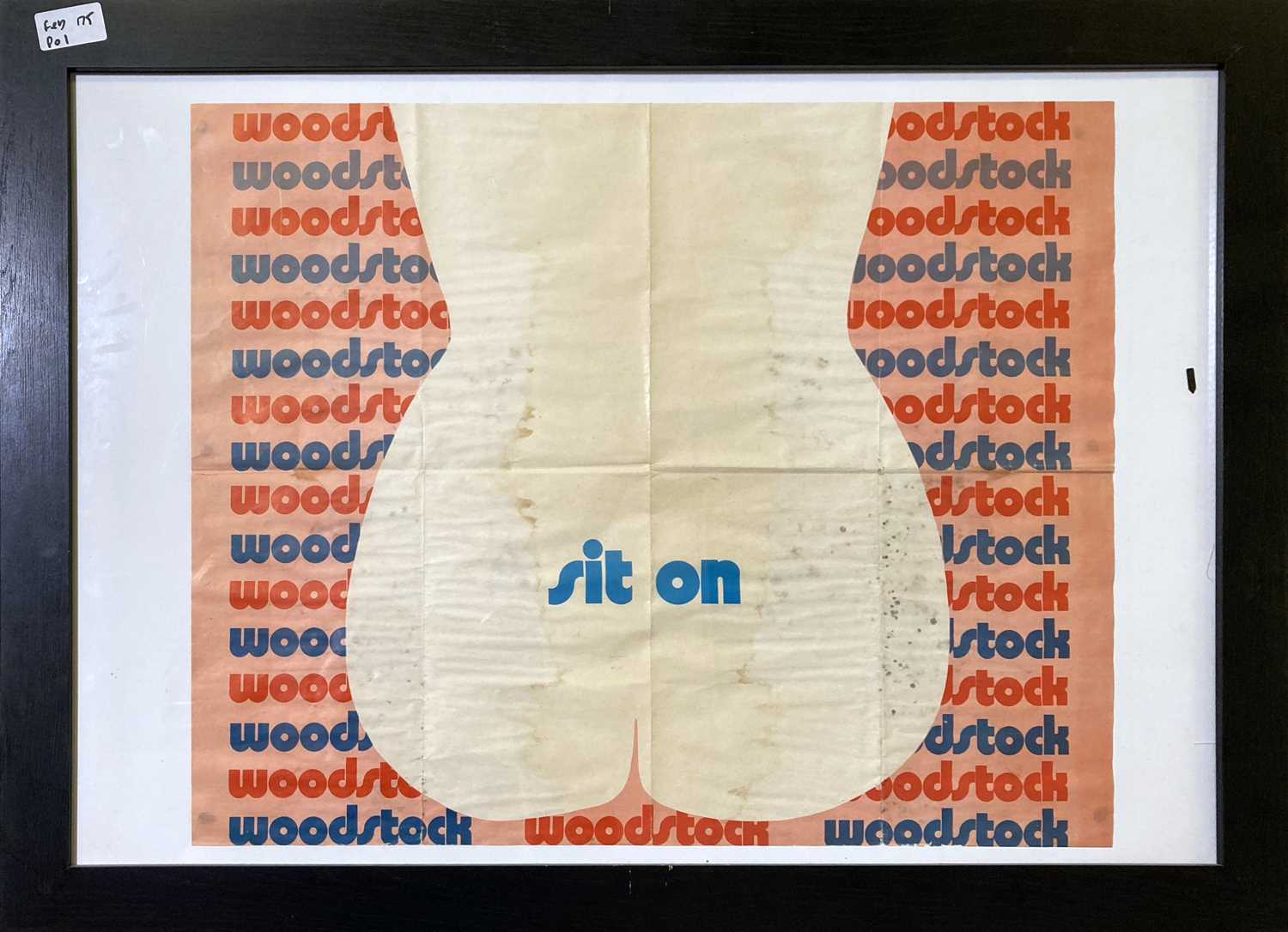 Lot 81 - WOODSTOCK - SIT ON 1970 ADVERTISING POSTER.