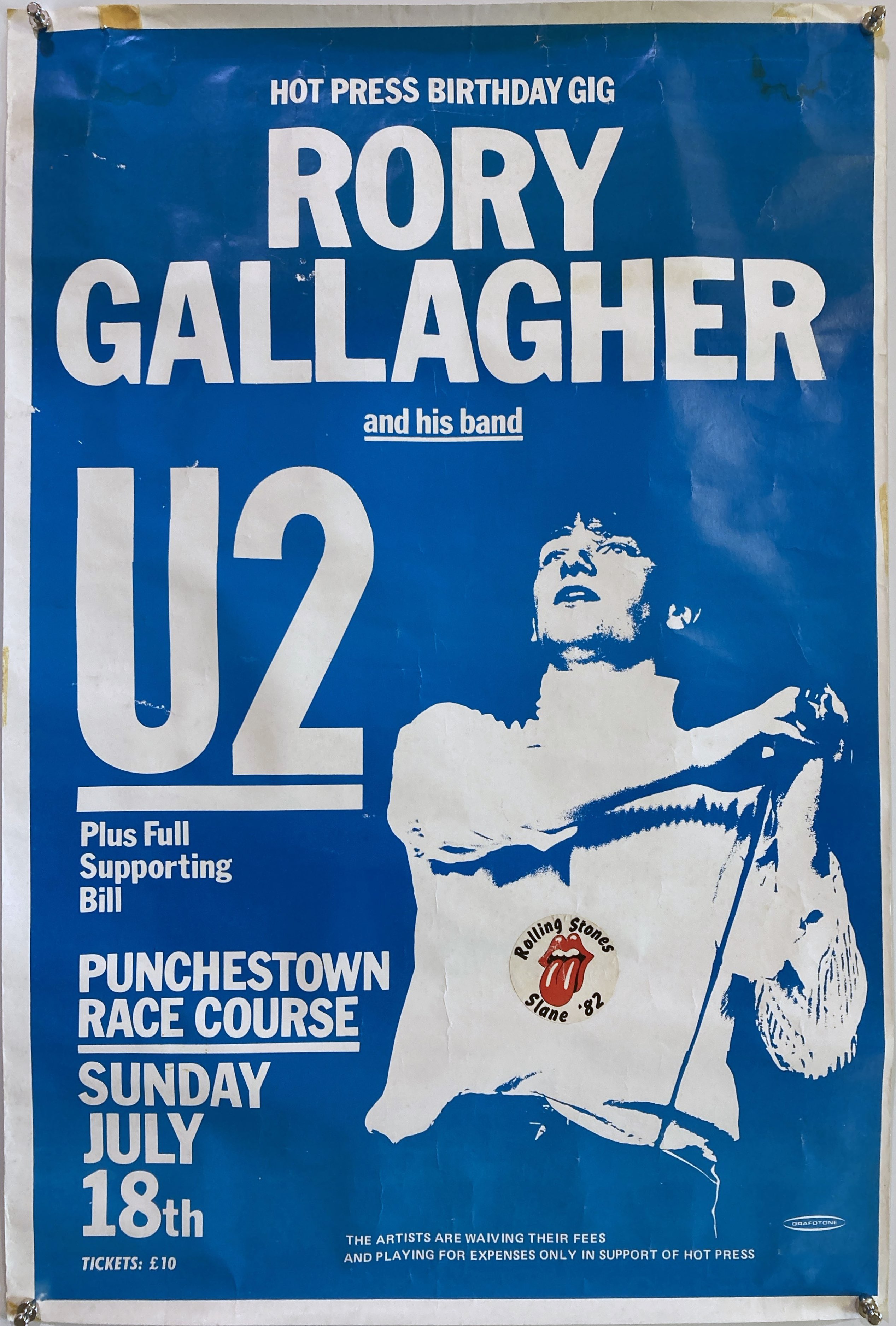 Lot 171 U2 1982 PUNCHESTOWN CONCERT POSTER.