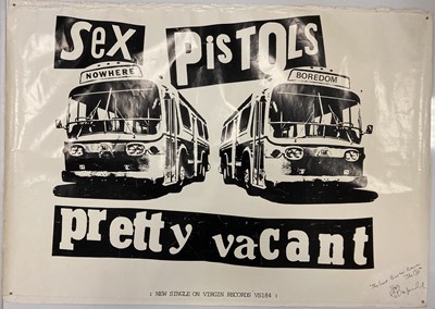 Lot 382 - SEX PISTOLS PRETTY VACANT POSTER SIGNED BY JAMIE REID