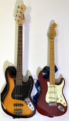Lot 78 - ELECTRIC GUITARS AND A BASS.