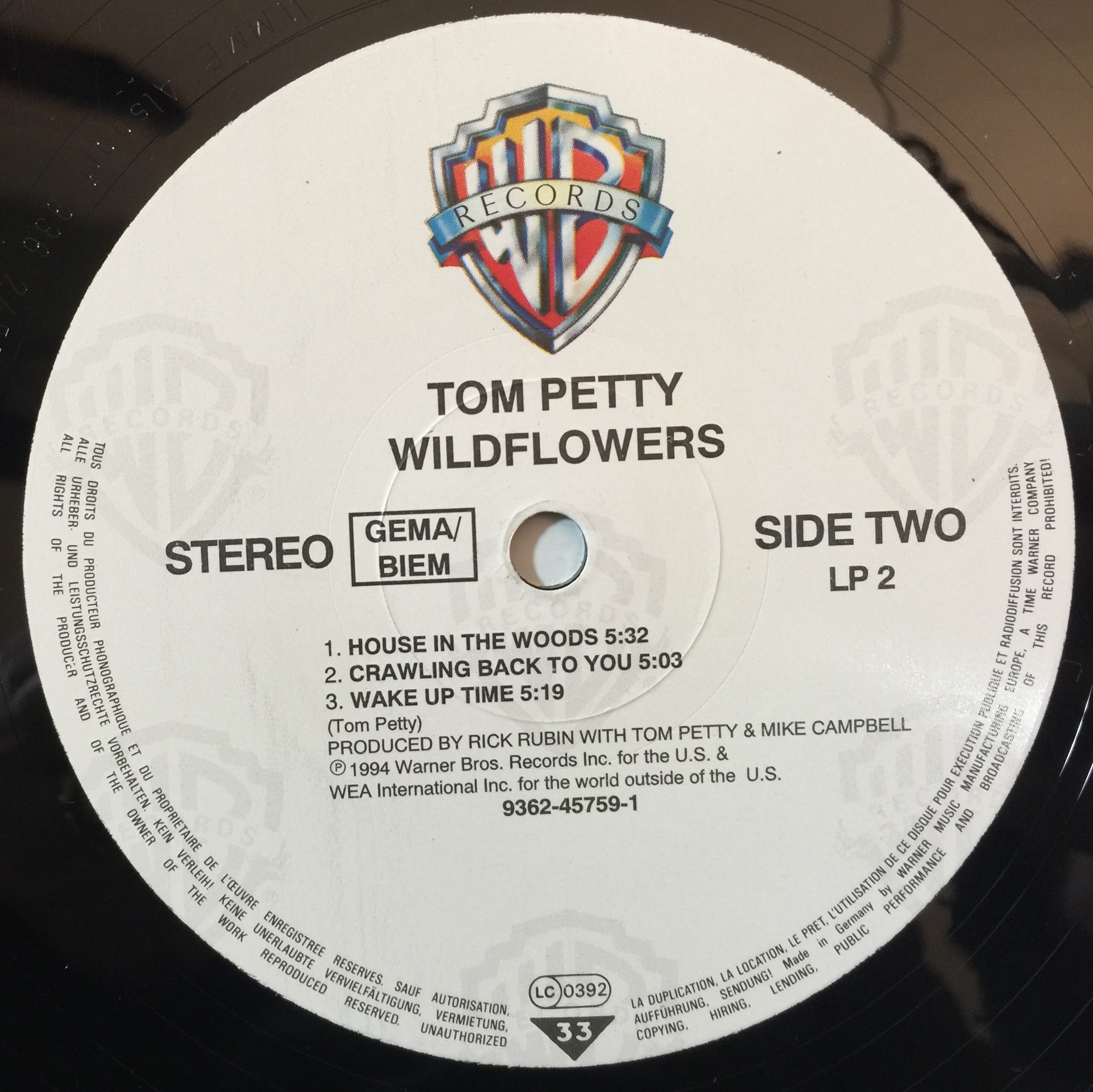 Lot 72 TOM PETTY WILDFLOWERS LP (ORIGINAL EU COPY