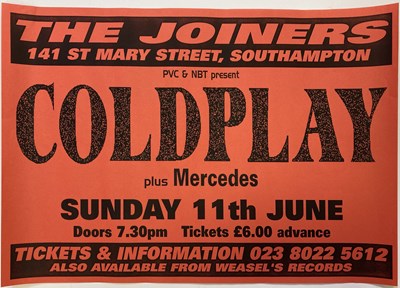 Lot 304 - COLDPLAY 2000 CONCERT POSTER.