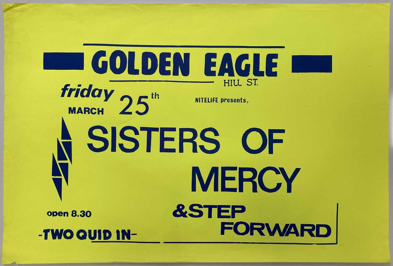 Lot 307 - SISTERS OF MERCY 1983 CONCERT POSTER.