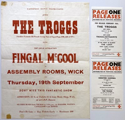 Lot 312 - THE TROGGS - CONCERT POSTER AND HANDBILLS.