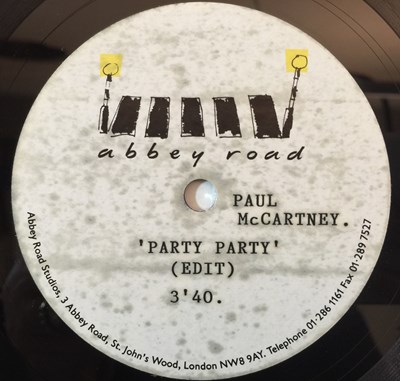 Lot 56 - PAUL MCCARTNEY - PARTY PARTY 7" - ORIGINAL UK ABBEY ROAD ACETATE RECORDING