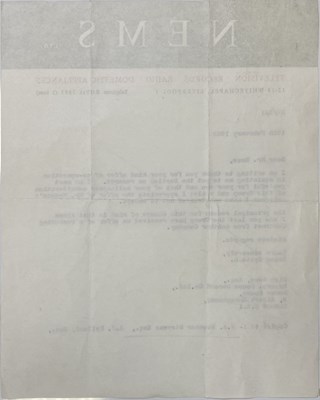 Lot 238 - THE BEATLES - HISTORICAL REJECTION LETTER FROM BRIAN EPSTEIN TO DECCA IN FEBRUARY 1962