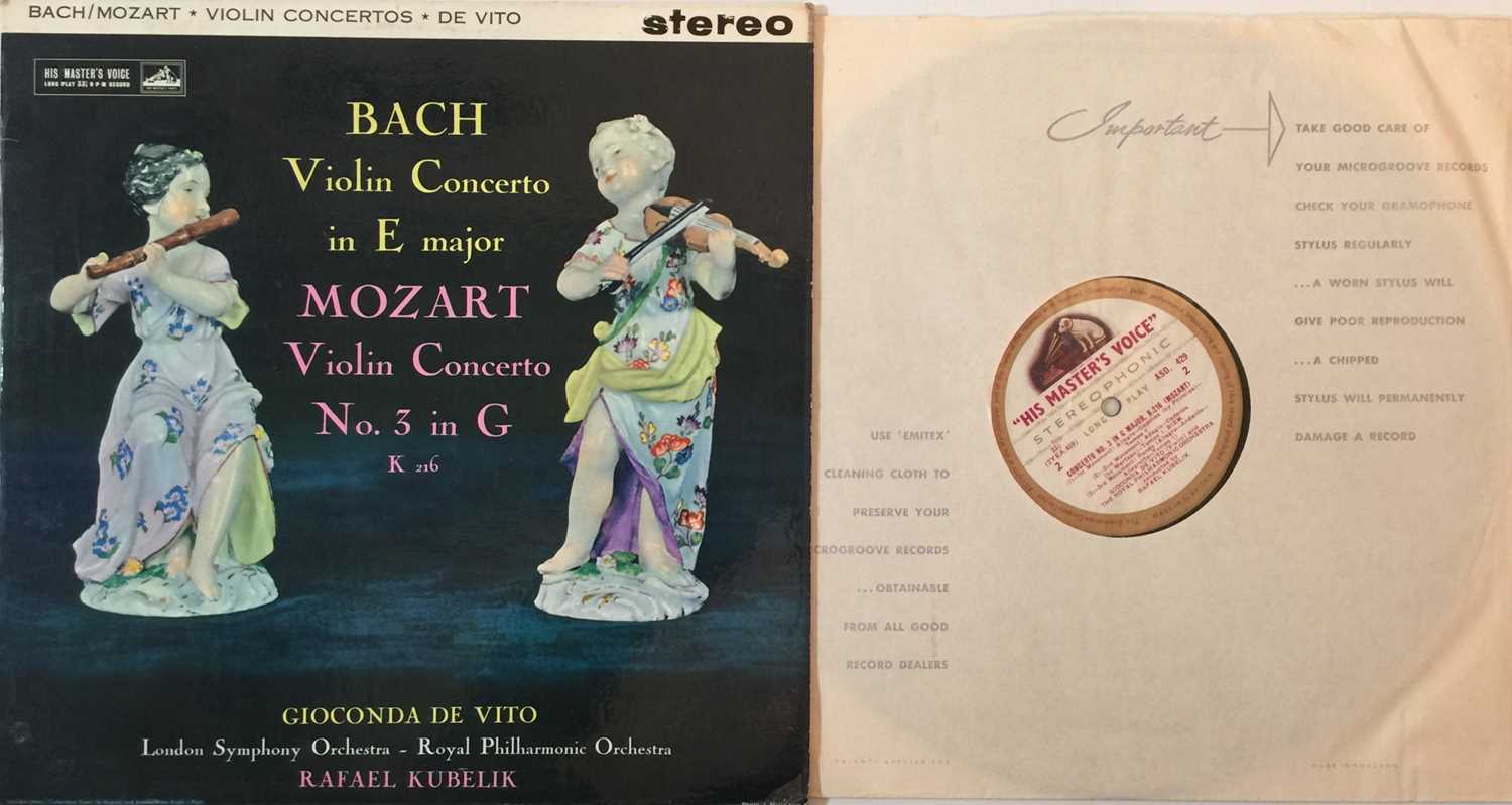 Lot 60 - GIOCONDA DE VITO - BACH/MOZART VIOLIN CONCERTOS LP (ORIGINAL UK STEREO EDITION - HMV ASD429)