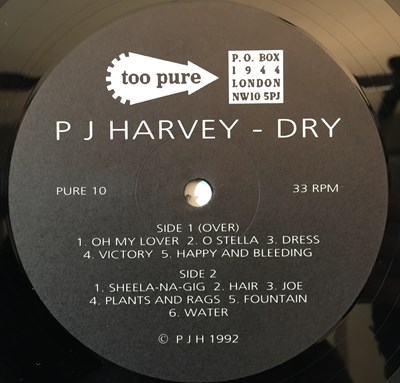 Lot 67 - PJ HARVEY - DRY LP (ORIGINAL UK DOUBLE LP COPY - TOO PURE - PURE D10)