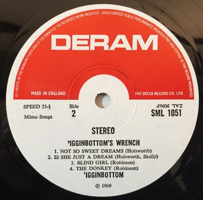 Lot 81 - 'IGGINBOTTOM - 'IGGINBOTTOM'S WRENCH LP (ORIGINAL UK STEREO COPY - DERAM SML 1051)