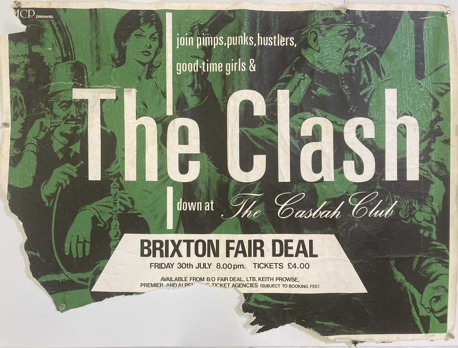 Lot 174 - THE CLASH - LIVE AT THE CASBAH CLUB - ORIGINAL POSTER.