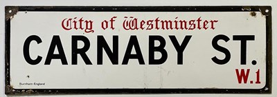 Lot 110 - ORIGINAL CARNABY STREET CITY OF WESTMINSTER LONDON ENAMEL STREET SIGN