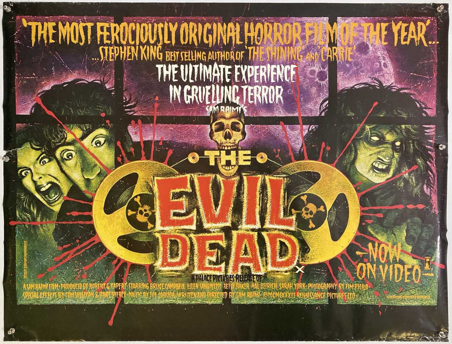 Lot 255 - ORIGINAL EVIL DEAD UK QUAD POSTER.