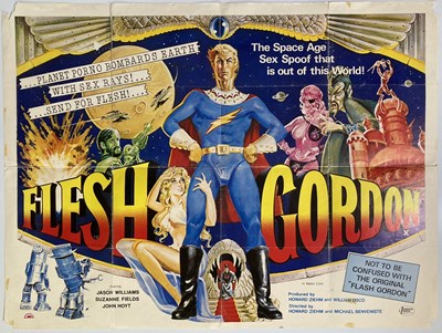 Lot 267 - ORIGINAL FLESH GORDON UK QUAD POSTER.