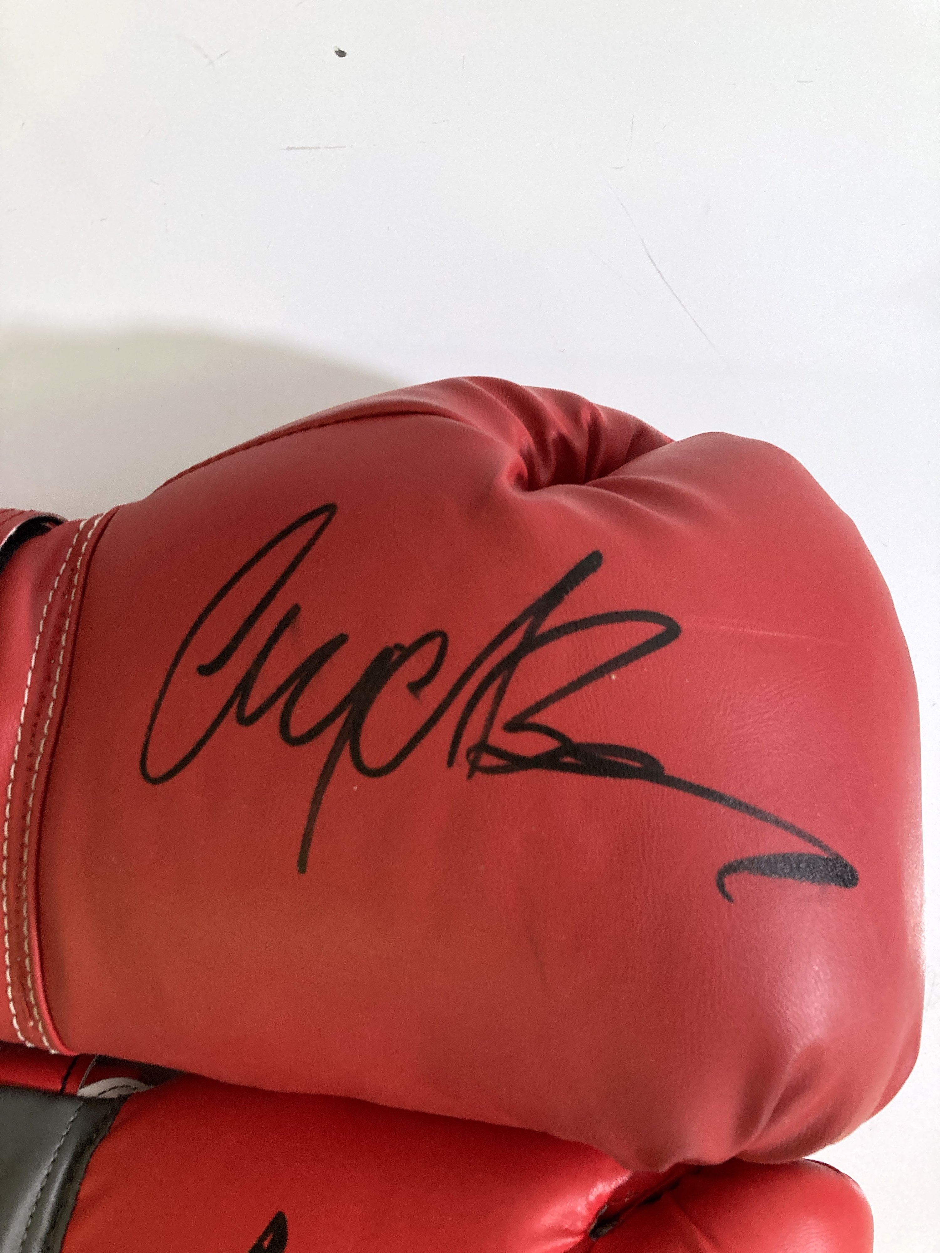 Lot 147 SIGNED BOXING GLOVES BELT HOLDERS.