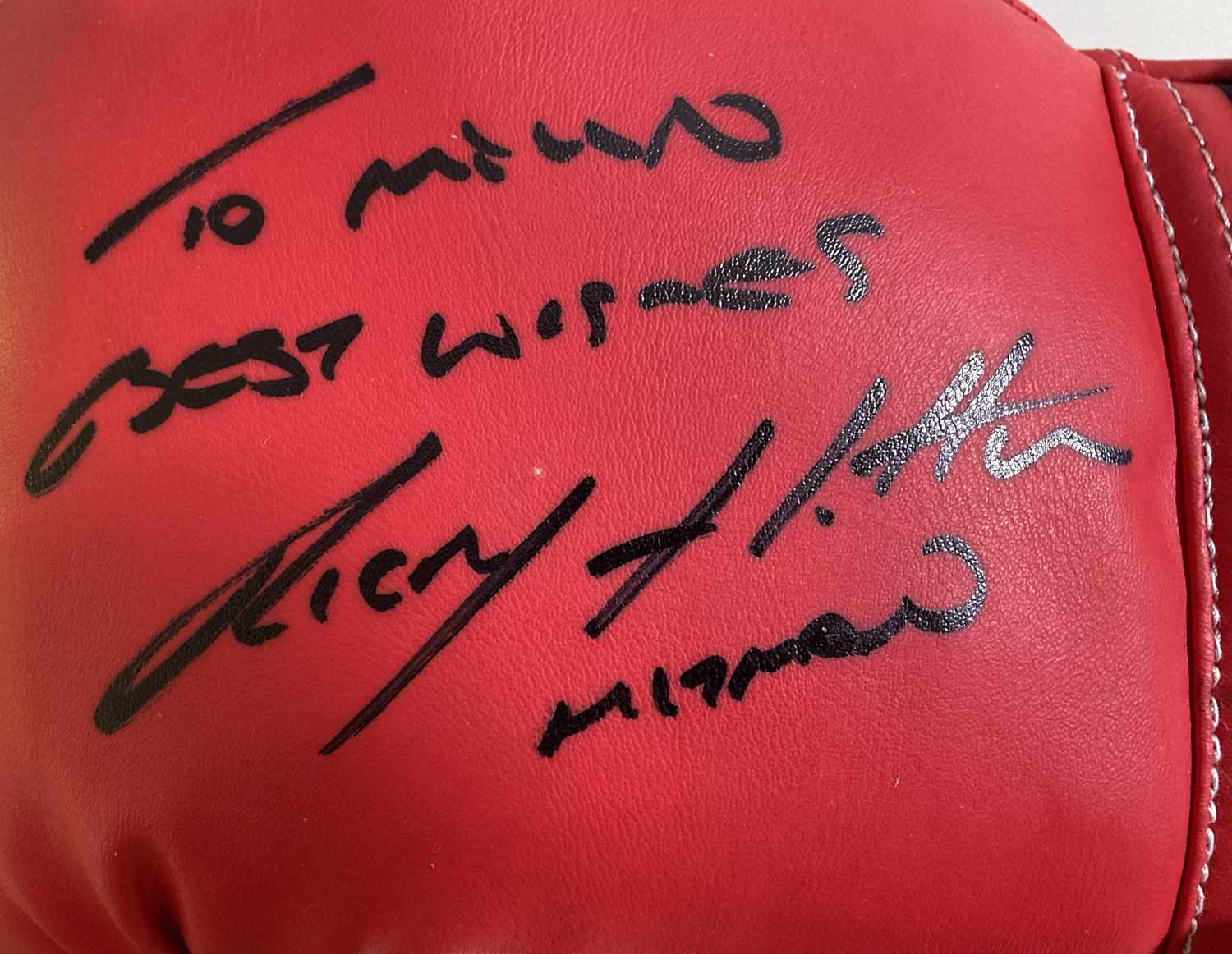 Lot 147 SIGNED BOXING GLOVES BELT HOLDERS.