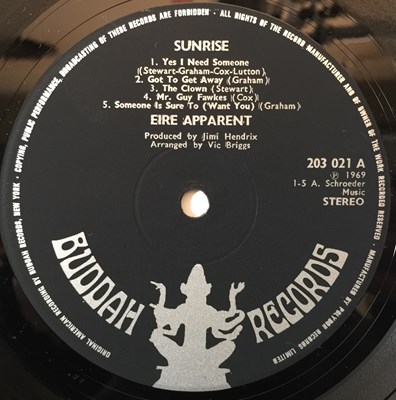 Lot 9 - EIRE APPARENT - SUNRISE LP (ORIGINAL UK COPY - BUDDAH 203 021)