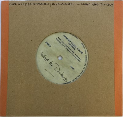 Lot 31 - MIKE READ/RICK PARNELL/KEITH PURNELL - WHAT THE DICKENS - UNISSUED 7" ACETATE RECORDING