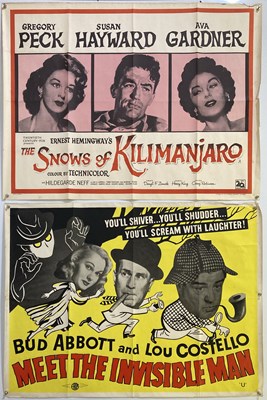 Lot 296 - FILM POSTERS - ABBOTT AND COSTELLO / SNOWS OF KILIMANJARO.