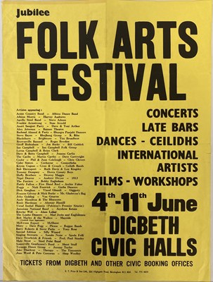 Lot 539 - BOB MARLEY DIGBETH FOLK ARTS FESTIVAL POSTER