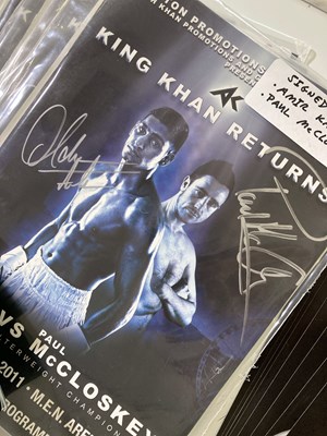 Lot 175 - SIGNED BOXING ITEMS (DAVID HAYE, AMIR KHAN, PAUL MCLOSKEY).