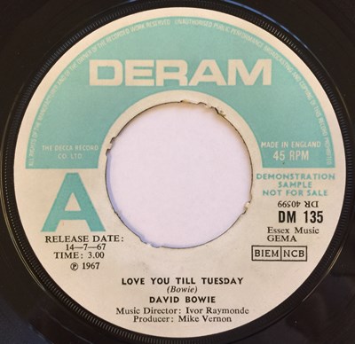 Lot 56 - DAVID BOWIE - LOVE YOU TILL TUESDAY 7" (ORIGINAL UK DEMO - DERAM DM 135)
