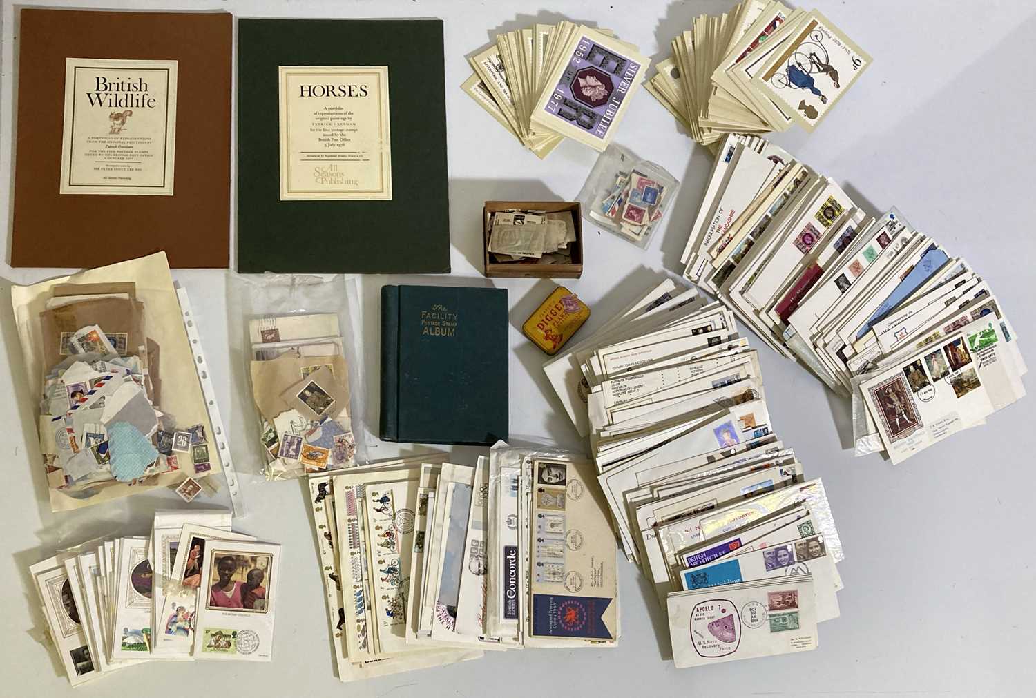 Lot 13 - FIRST DAY COVERS, POST OFFICE PICTURE CARDS, STAMP ALBUM AND LOOSE STAMPS