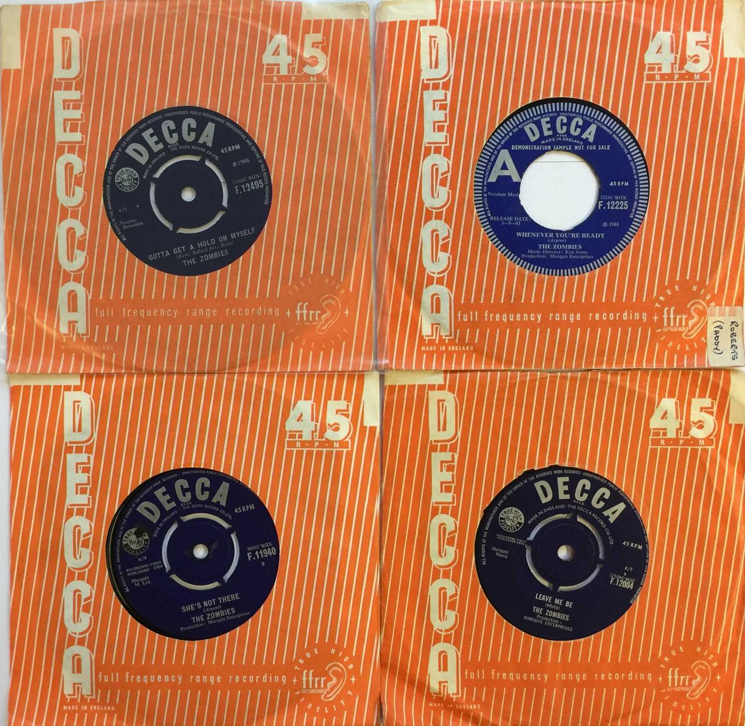 Lot 66 - THE ZOMBIES - ORIGINAL UK 7" COLLECTION