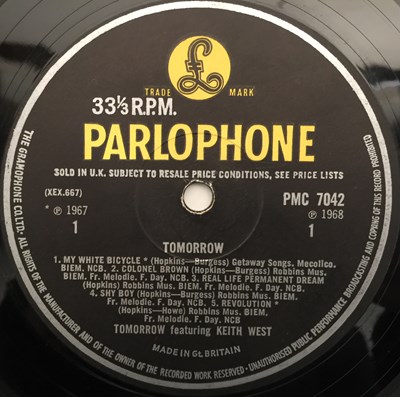 Lot 600 - TOMORROW - FEATURING KEITH WEST LP (UK MONO - PMC 7042)