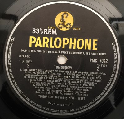 Lot 600 - TOMORROW - FEATURING KEITH WEST LP (UK MONO - PMC 7042)