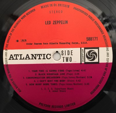 Lot 665 - LED ZEPPELIN - S/T LP (TURQUOISE - 588171)