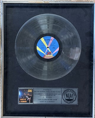 Lot 229 - OZZY OSBOURNE RIAA PLATINUM DISC AWARD