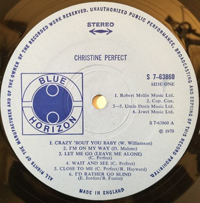 Lot 108 - CHRISTINE PERFECT (MCVIE) - CHRISTINE PERFECT LP (ORIGINAL UK BLUE HORIZON COPY - S 7-63860)