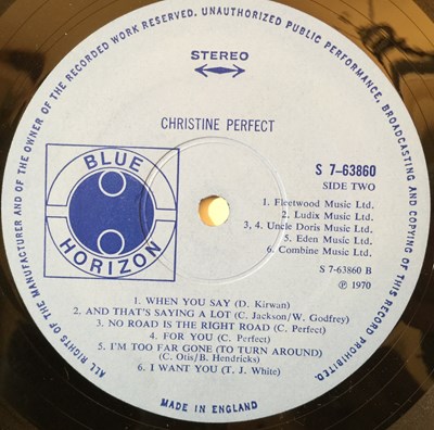Lot 108 - CHRISTINE PERFECT (MCVIE) - CHRISTINE PERFECT LP (ORIGINAL UK BLUE HORIZON COPY - S 7-63860)